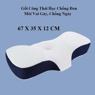  Gối Công Thái Học  Chống Đau Cổ Vai Gáy, Chống Ngáy Cao Su Non Cao Cấp