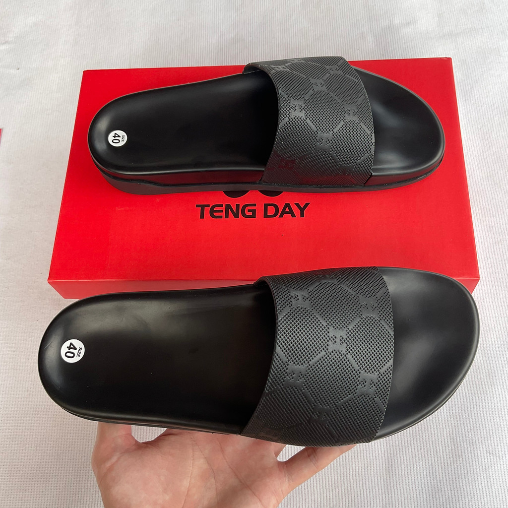 Dép Nam Da Bò Thật Thời Trang, quai ngang siêu bền, thể hiện đẳng cấp - TENGDAY