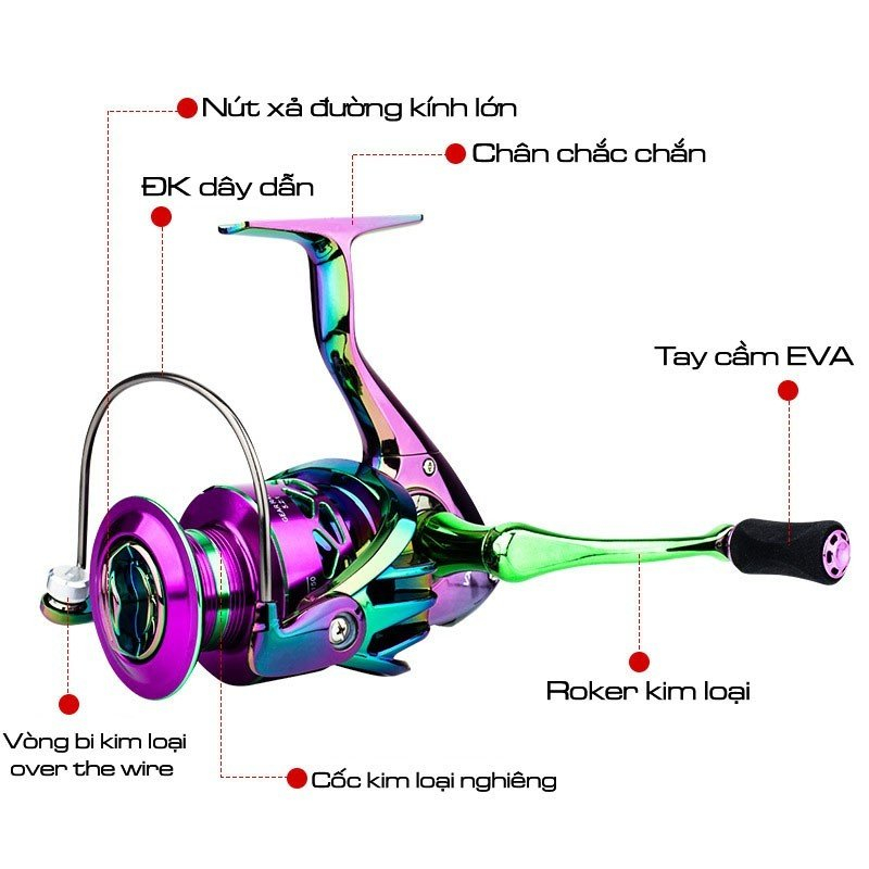 Máy câu cá titan VX máy câu đứng size 3000 đến 7000 êm mượt docaualam