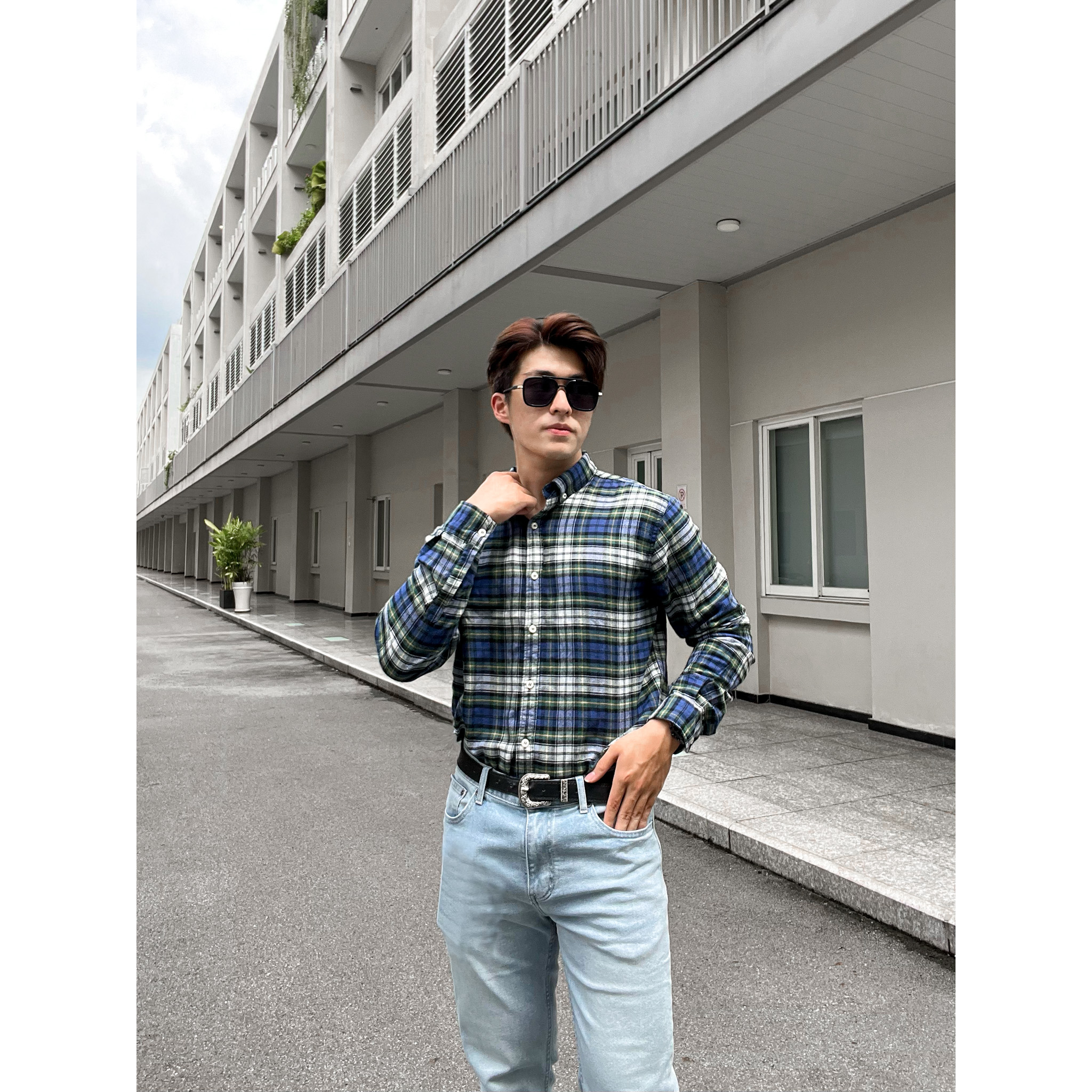 Áo Sơ Mi Nam Flannel Super Bros Màu Xanh Lá - Hàng Unisex Cao Cấp - Chất Liệu Mềm Mại - Form Slim Fit Tôn Dáng