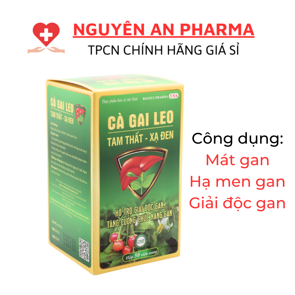 Viên uống bổ gan Cà Gai Leo, Tam Thất, Xạ Đen mát gan, giải độc gan