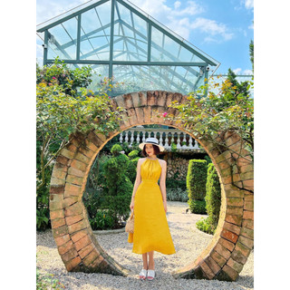 ĐẦM CỔ YẾM KHOÉT EO MAXI MÙA HÈ