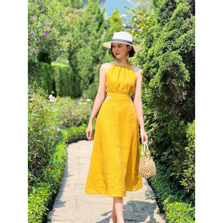 ĐẦM CỔ YẾM KHOÉT EO MAXI MÙA HÈ