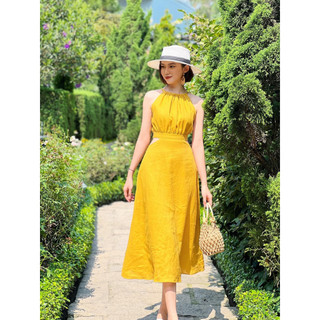 ĐẦM CỔ YẾM KHOÉT EO MAXI MÙA HÈ