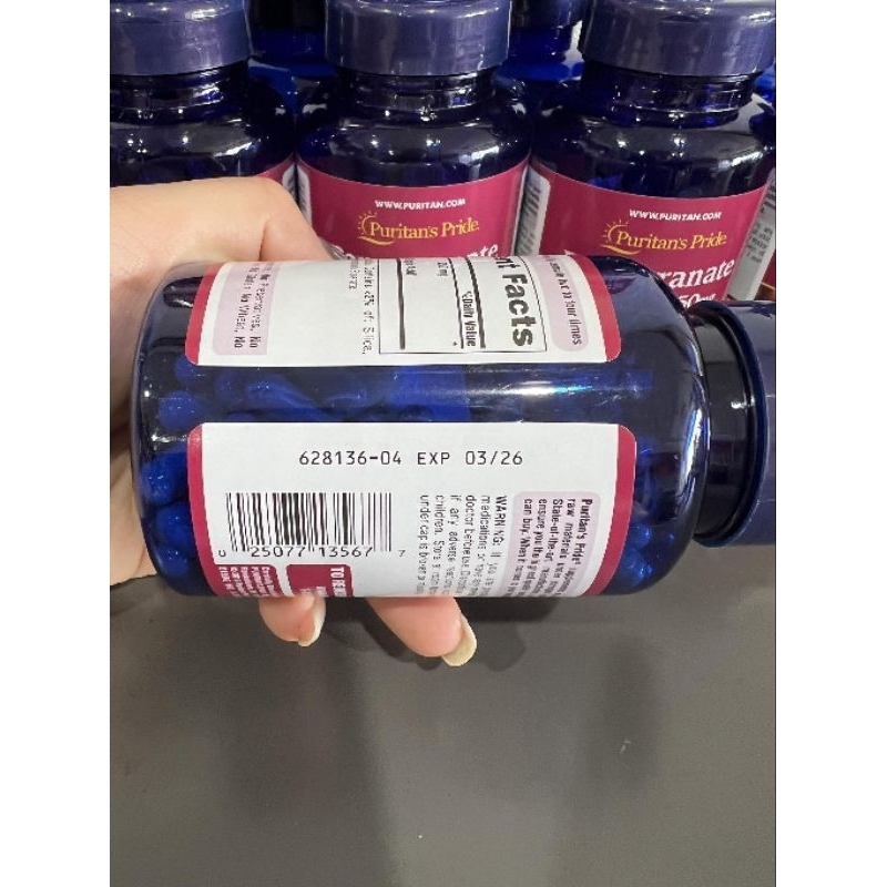 VIÊN UỐNG LỰU HỖ TRỢ CHỐNG NẮNG NỘI SINH PURITAN'S PRIDE POMEGRANATE EXTRACT 250MG 120 VIÊN của Mỹ