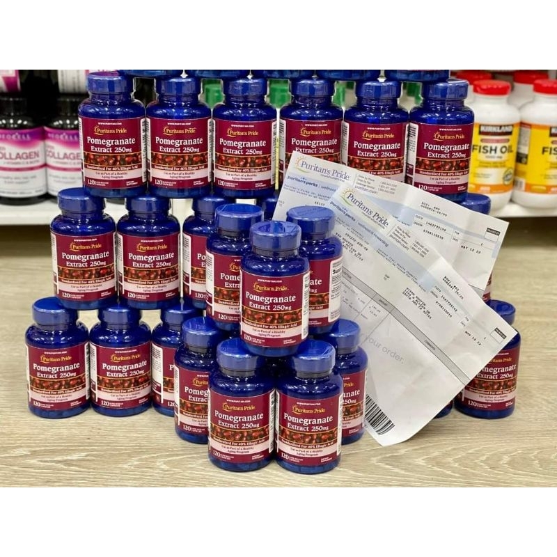 VIÊN UỐNG LỰU HỖ TRỢ CHỐNG NẮNG NỘI SINH PURITAN'S PRIDE POMEGRANATE EXTRACT 250MG 120 VIÊN của Mỹ