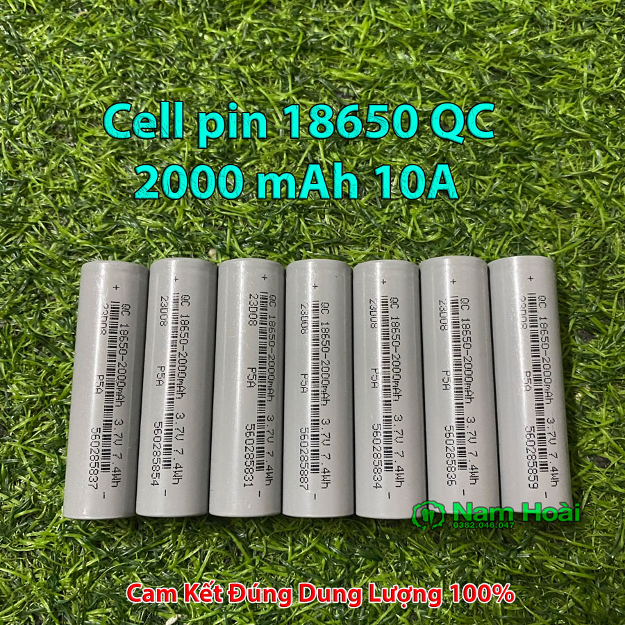 PIN SẠC ĐIỆN - Cell pin lion 18650 QC 2000mAh xả 10A, 3.7V-4.2V