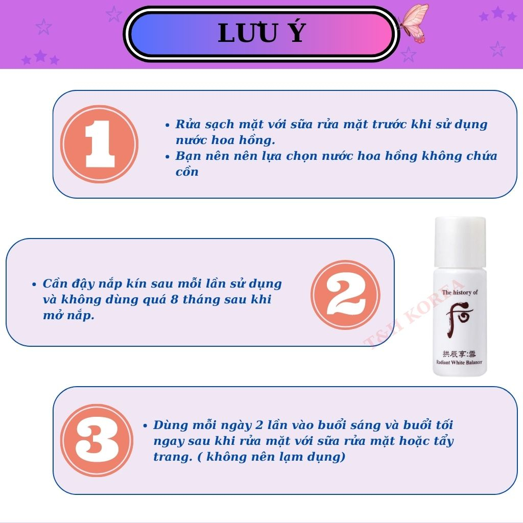 Nước hoa hồng dưỡng trắng và chống lão hoá Whoo Radiant White Balancer 5ml | BigBuy360 - bigbuy360.vn