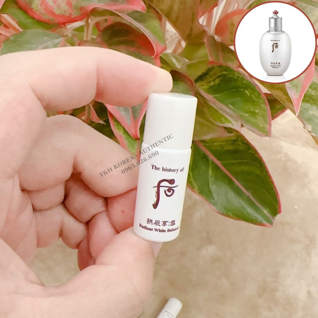 Nước hoa hồng dưỡng trắng và chống lão hoá Whoo Radiant White Balancer 5ml | BigBuy360 - bigbuy360.vn