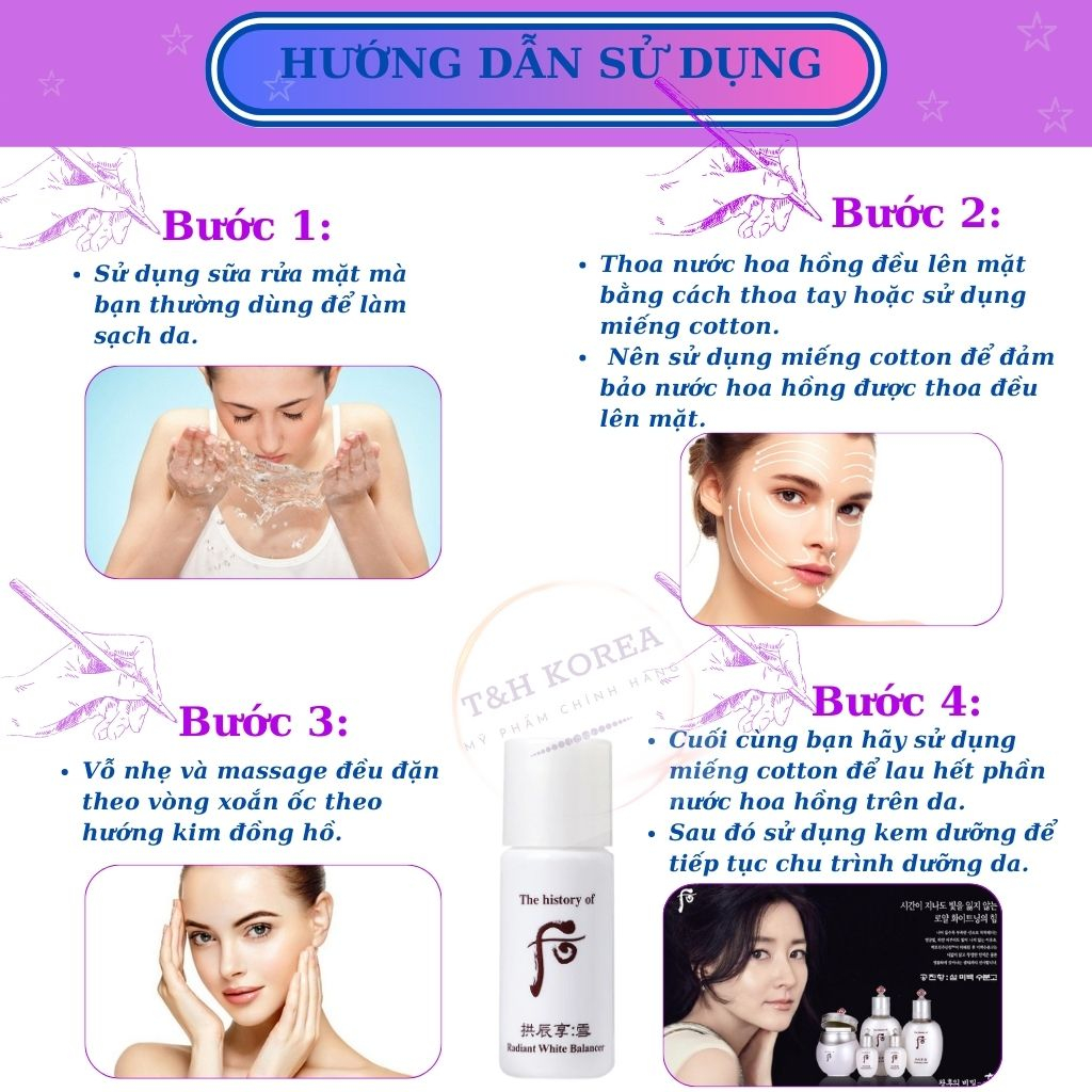 Nước hoa hồng dưỡng trắng và chống lão hoá Whoo Radiant White Balancer 5ml | BigBuy360 - bigbuy360.vn