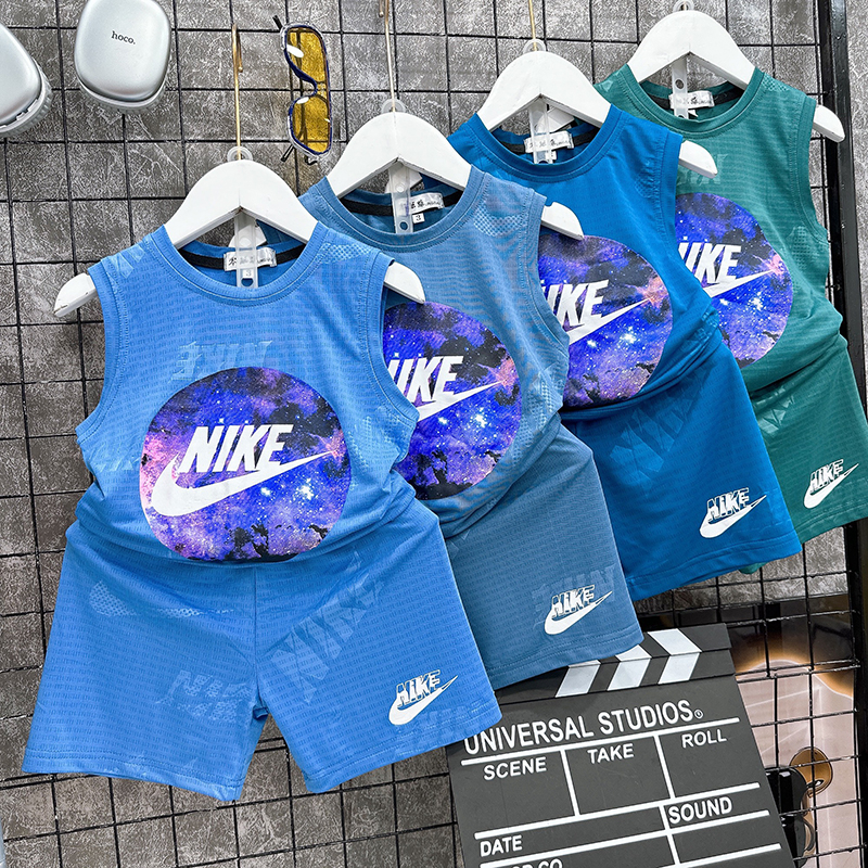 Bộ sát nách, sét cộc bé trai bé gái vải thông hơi siêu mát Ni03