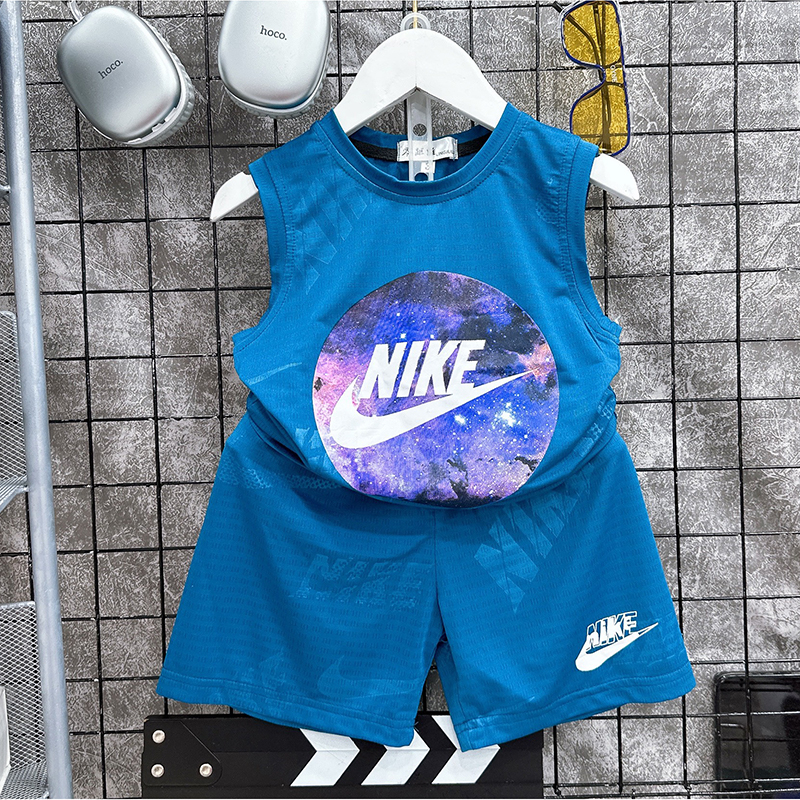 Bộ sát nách, sét cộc bé trai bé gái vải thông hơi siêu mát Ni03