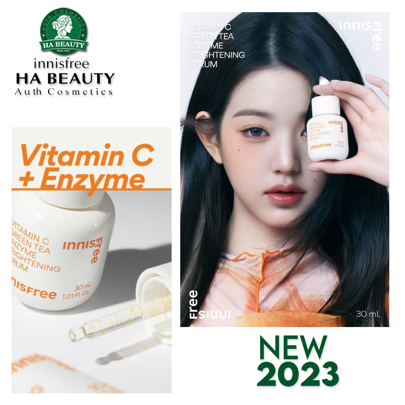 Tinh chất dưỡng Trắng làm sáng da gấp 4 lần innisfree Vita C Green Tea Enzyme Brightening Serum 30ml