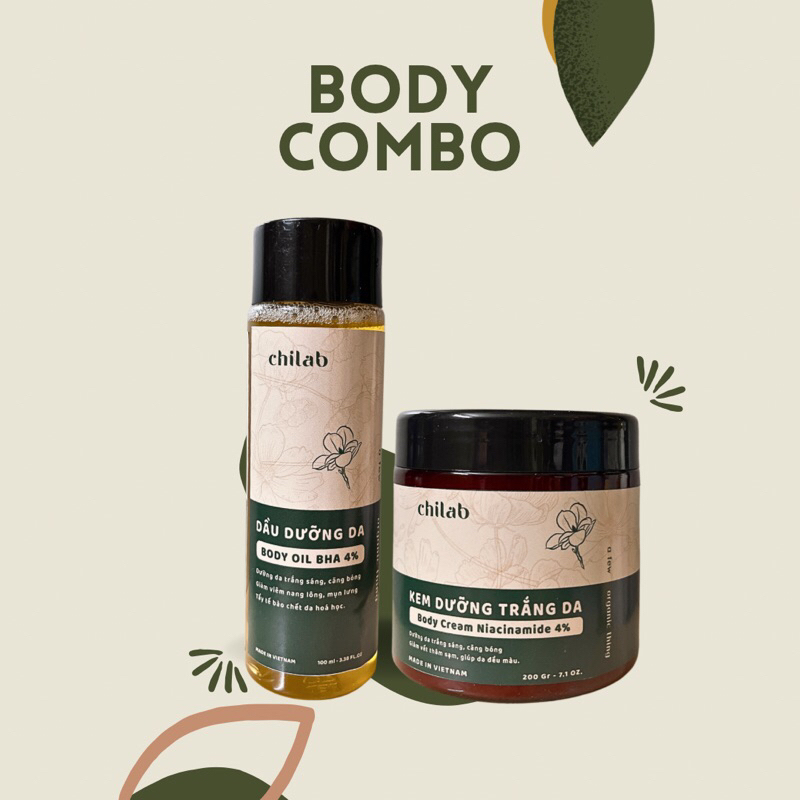 Dầu dưỡng cơ thể làm sáng da, tẩy tế bào chết hoá học CHILAB Body Oil giả.m viê.m nang lôn.g