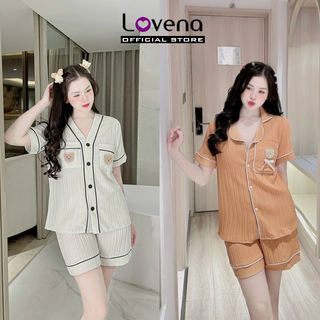 Bộ ngủ pyjama nữ mặc nhà lụa satin cao cấp lovena bn03