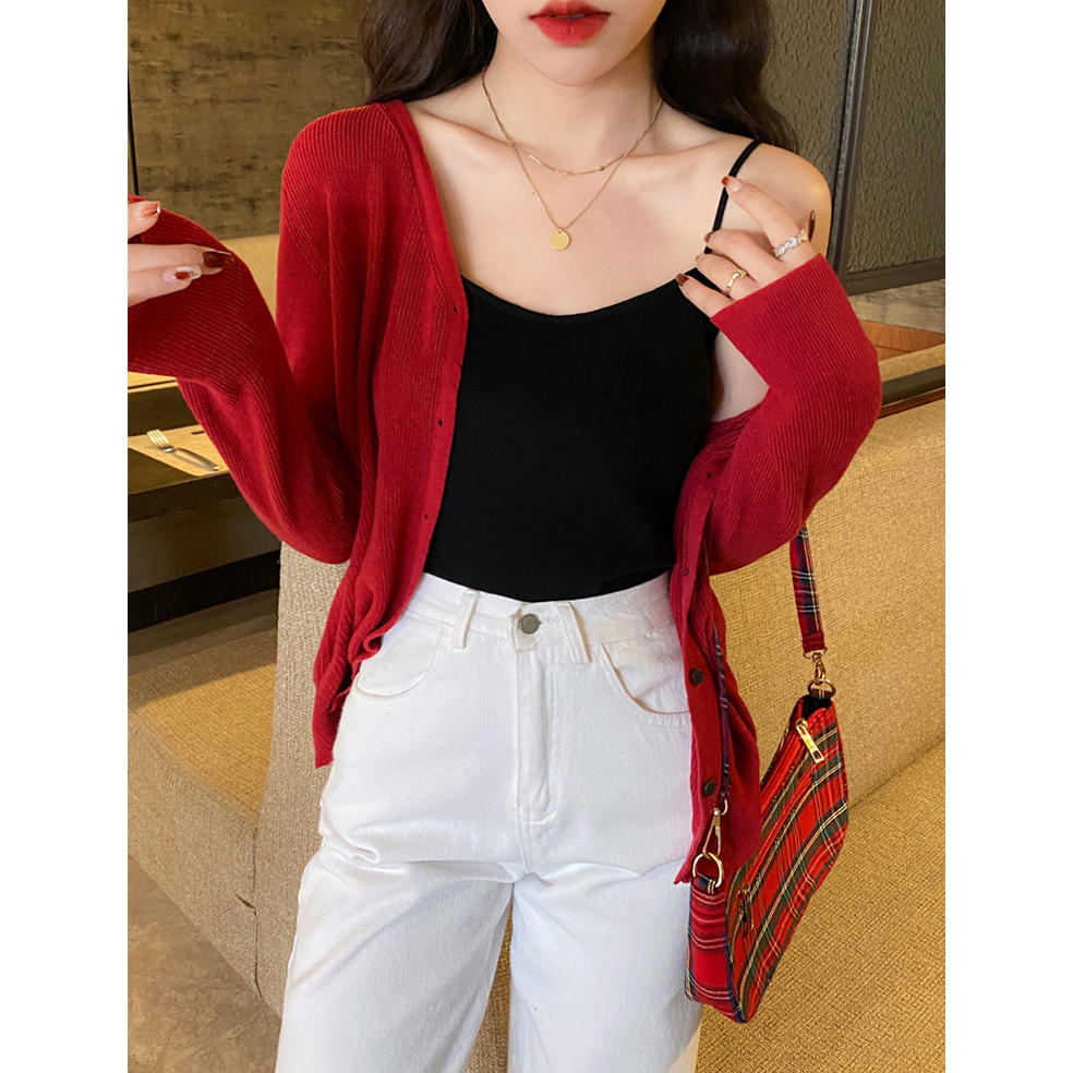 Áo hai dây nữ trơn, áo ba lỗ nữ trơn len tăm