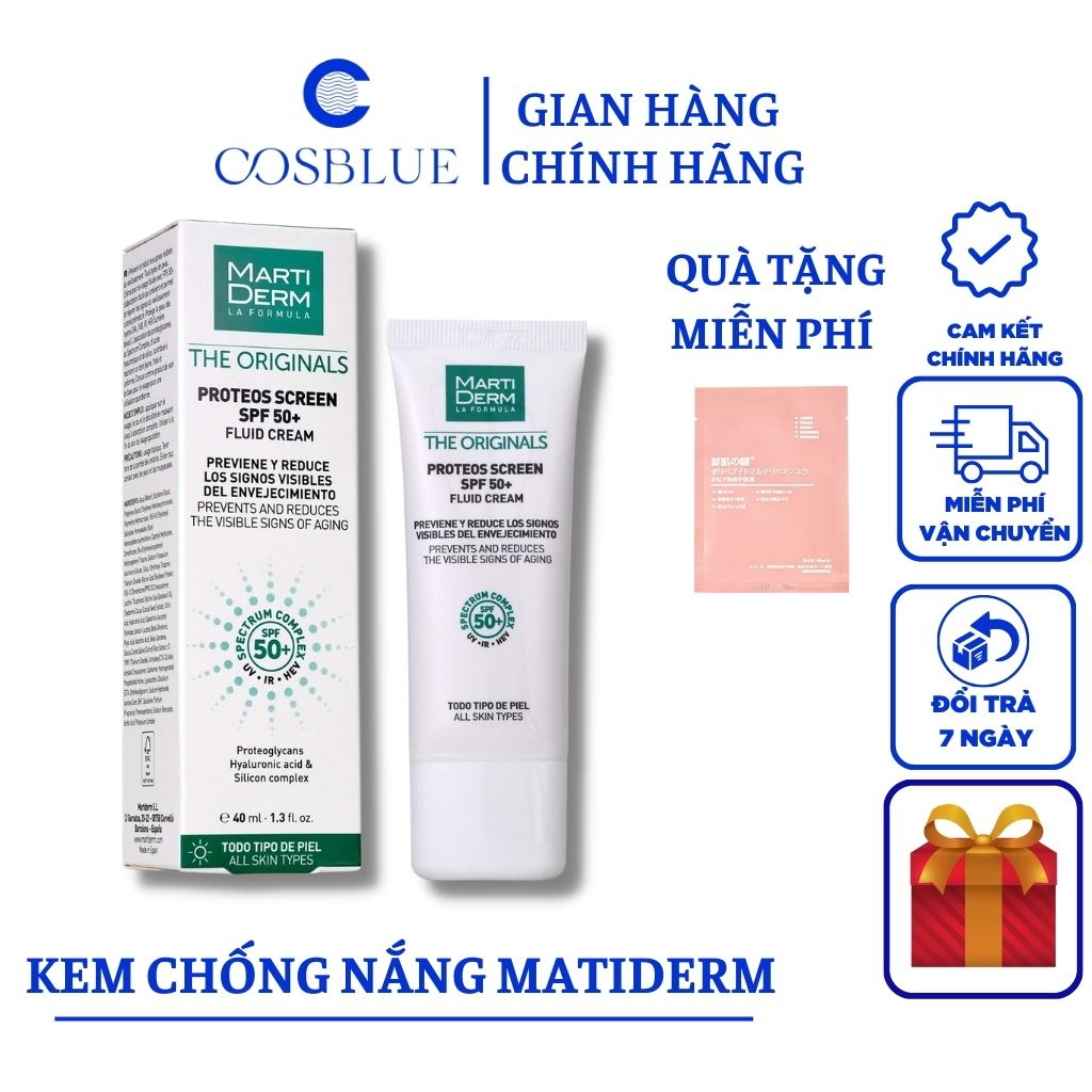 Kem Chống Nắng Phổ Rộng MartiDerm The Originals Proteos Screen SPF50+ chính hãng