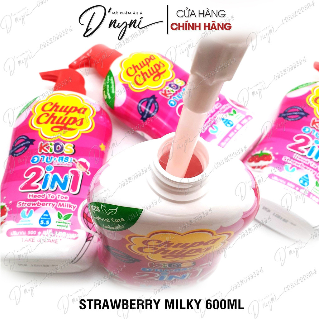 Sữa Tắm Và Gội Chupa Chups Kids Head To Toe Shower Cream+Shampoo 600 ml Thái Lan
