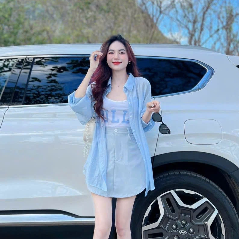 Set bộ đi chơi nữ 3 món xinh áo lót thun gân chân váy cotton kèm áo khoác lụa dễ thương DX
