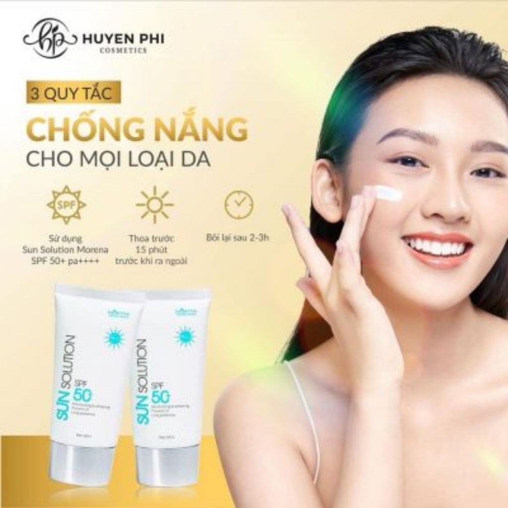 Kem Chống Nắng Morena Huyền Phi Chống Nắng, Nâng Tone, Dưỡng Da Bảo Vệ Da Khỏi Tia UV 50ml