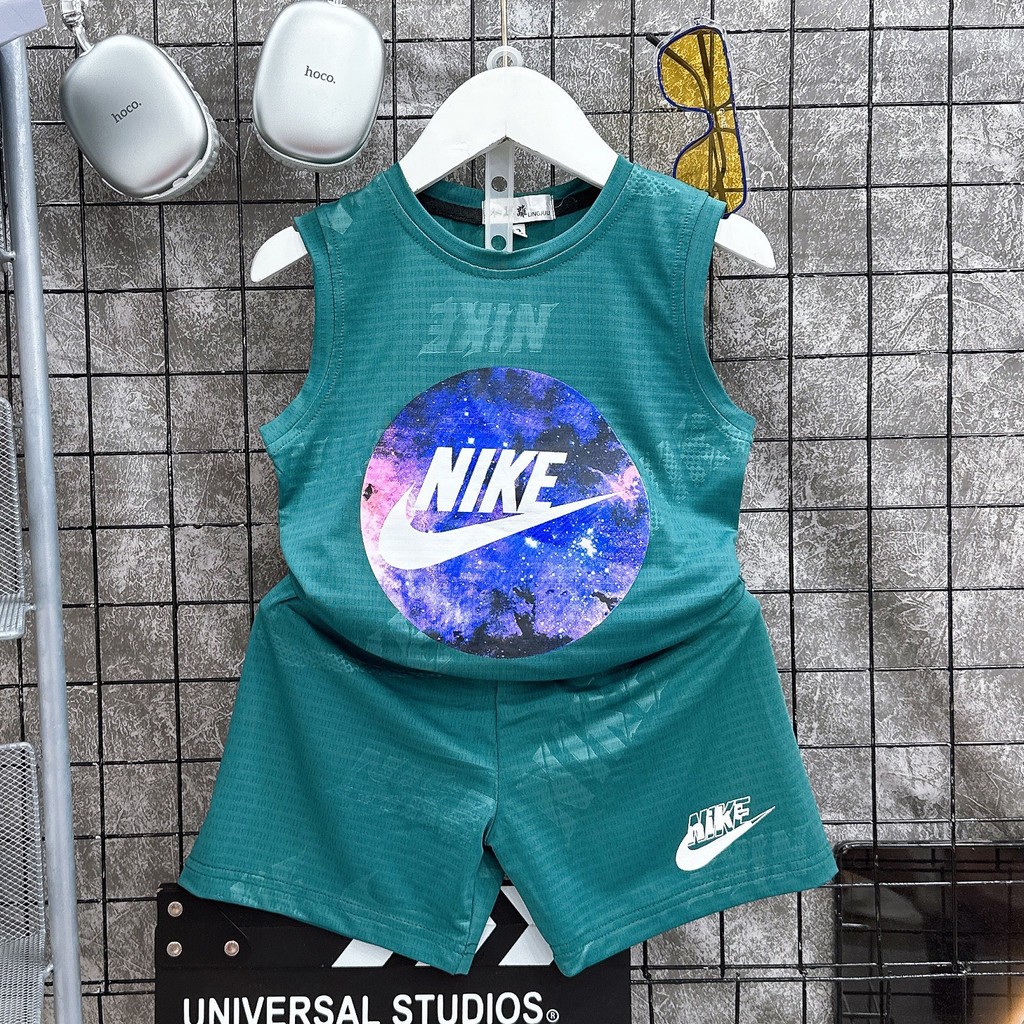 Bộ sát nách, sét cộc bé trai bé gái vải thông hơi siêu mát Ni03