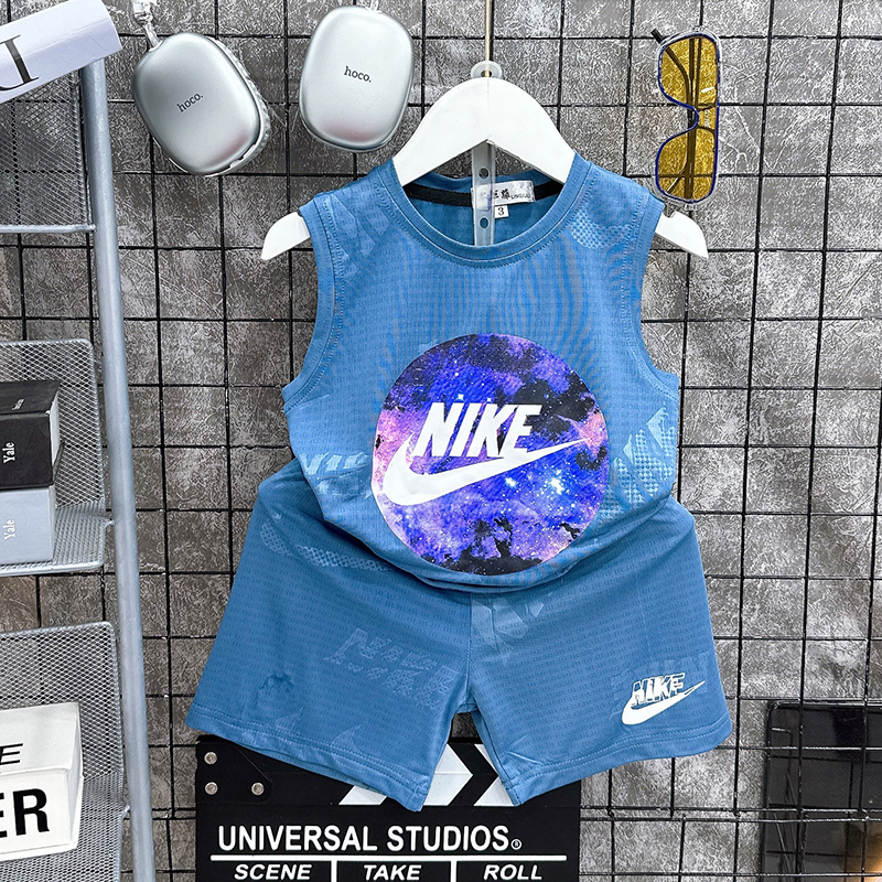 Bộ sát nách, sét cộc bé trai bé gái vải thông hơi siêu mát Ni03