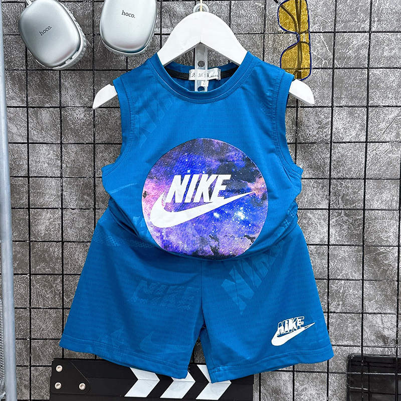 Bộ sát nách, sét cộc bé trai bé gái vải thông hơi siêu mát Ni03