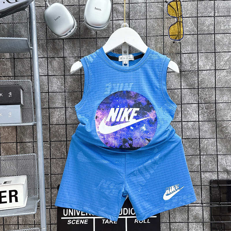 Bộ sát nách, sét cộc bé trai bé gái vải thông hơi siêu mát Ni03