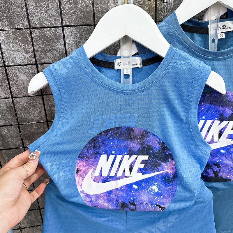 Bộ sát nách, sét cộc bé trai bé gái vải thông hơi siêu mát Ni03