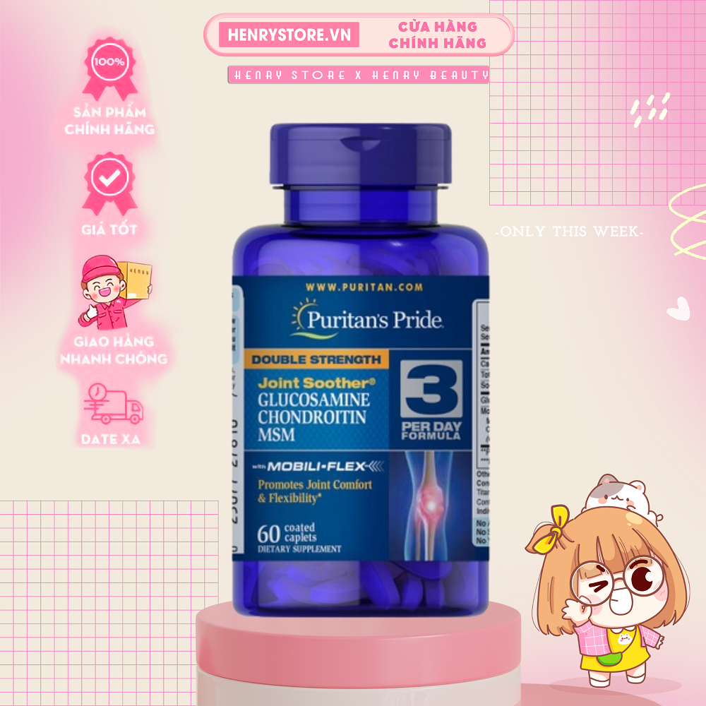 Viên uống Glucosamine MSM Puritan's Pride 120 viên nén