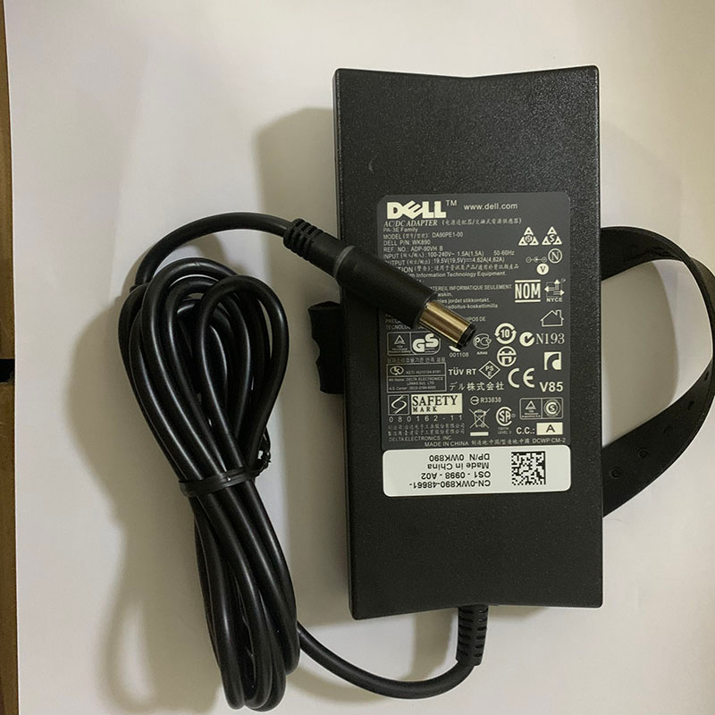 Sạc zin Dell slim 90W 19.5V 4.62A chân kim to Cao cấp cho Latitude seri Vostro seri Inspiron seri Studio seri mới 100%