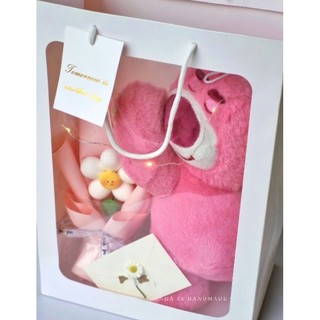 Set túi 5 món gấu dâu , gấu bông cao cấp đáng yêu