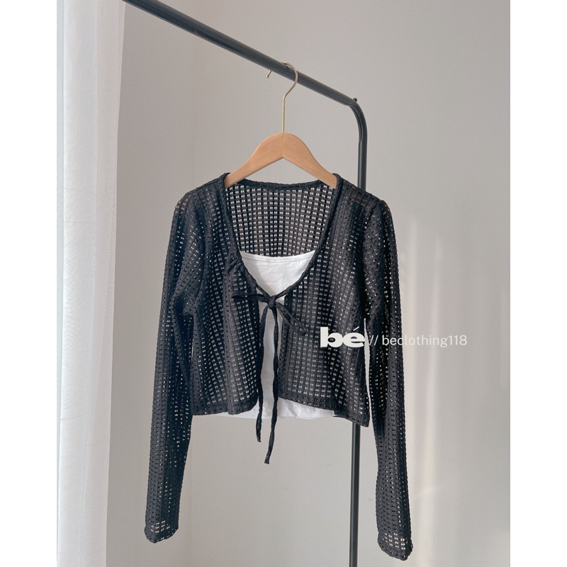 Set 3 món khoác đan +áo 2 dây + chân váy