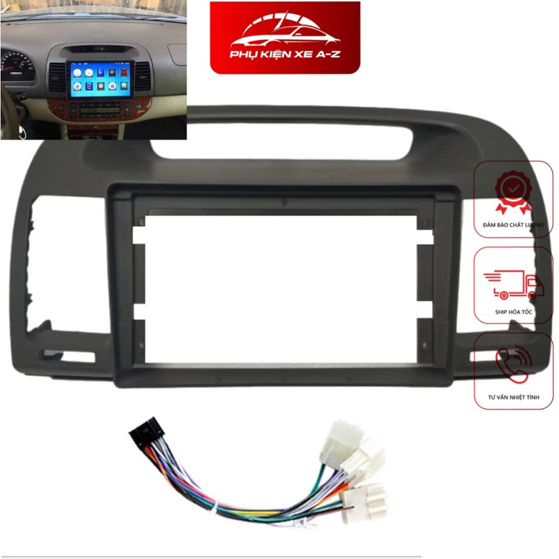 Mặt Dưỡng Màn ANDROI 9inh Kèm Zắc Nguồn Zin Cho Xe TOYOTA CAMRY 2002-2006_Phụ Kiện Xe A- Z