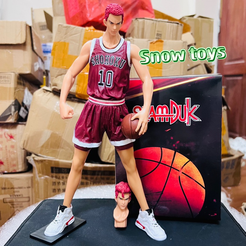 Mô hình Slam Dunk - Mô hình nhân vật Hanamichi Sakuragi có 2 đầu thay thế cực nét cao to cầm chắc tay
