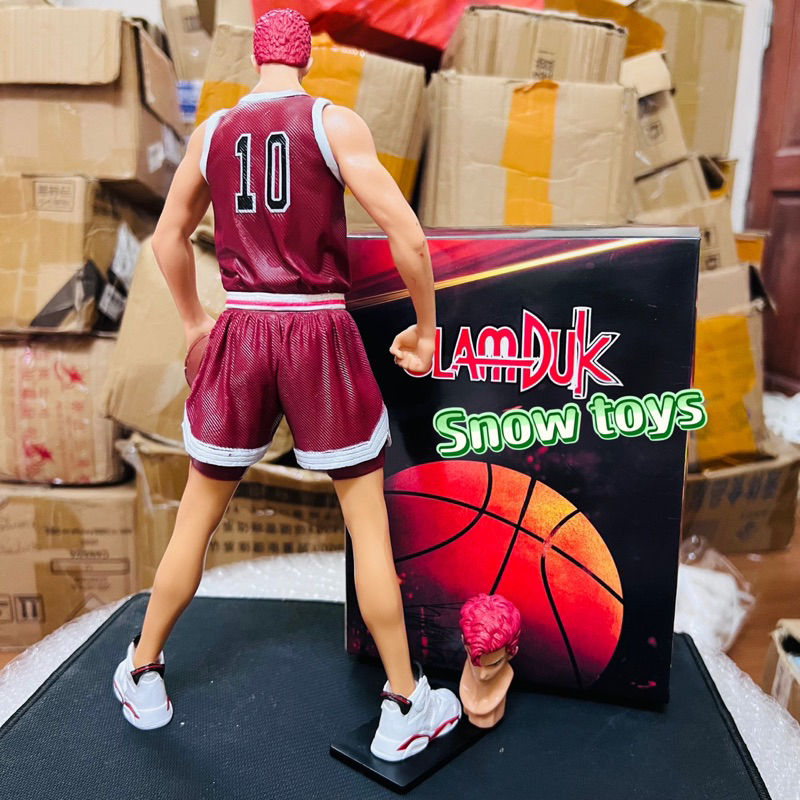 Mô hình Slam Dunk - Mô hình nhân vật Hanamichi Sakuragi có 2 đầu thay thế cực nét cao to cầm chắc tay