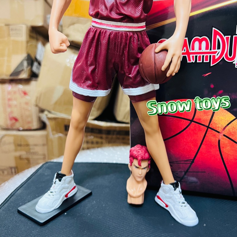 Mô hình Slam Dunk - Mô hình nhân vật Hanamichi Sakuragi có 2 đầu thay thế cực nét cao to cầm chắc tay