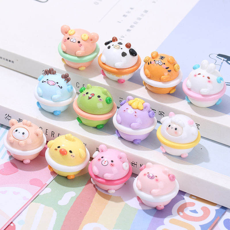 Combo 2 Mô Hình Tượng 12 Con Giáp Tròn Trĩnh Tròn Quay Lăng Long Lóc Nhỏ Nhắn Cực Cute