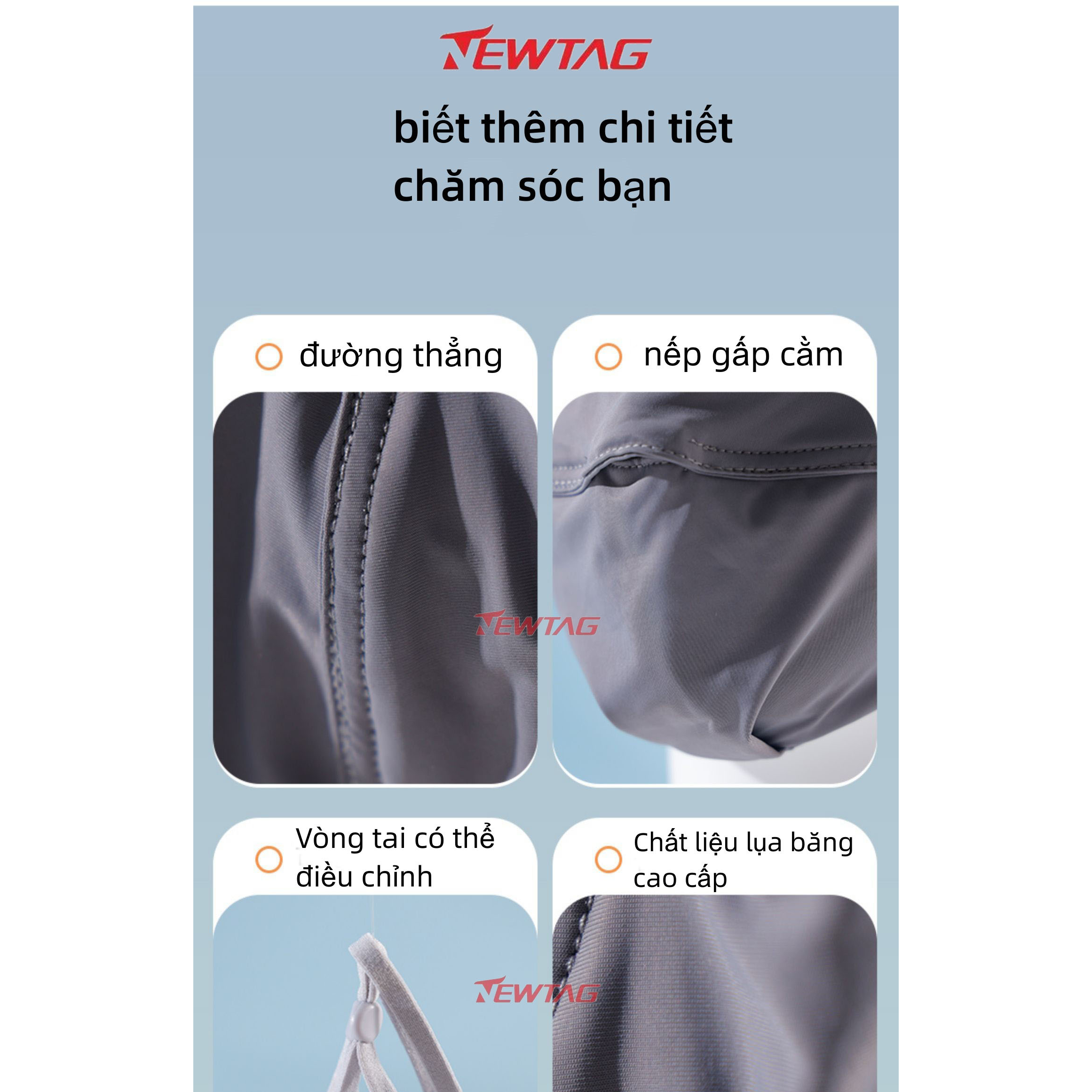 Khẩu trang toàn mặt chống 99% tia UV,Vòng đeo tai co giãn thoáng mát và thấm mồ hôi được nâng cấp để tạo sự thoải mái