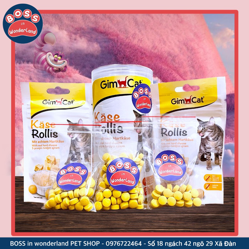 Viên cỏ tiêu búi lông  & viên phomai trứng cho thú cưng Gimcat