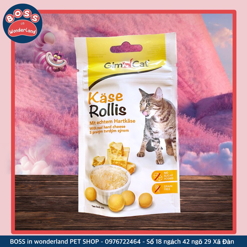 Viên cỏ tiêu búi lông  & viên phomai trứng cho thú cưng Gimcat