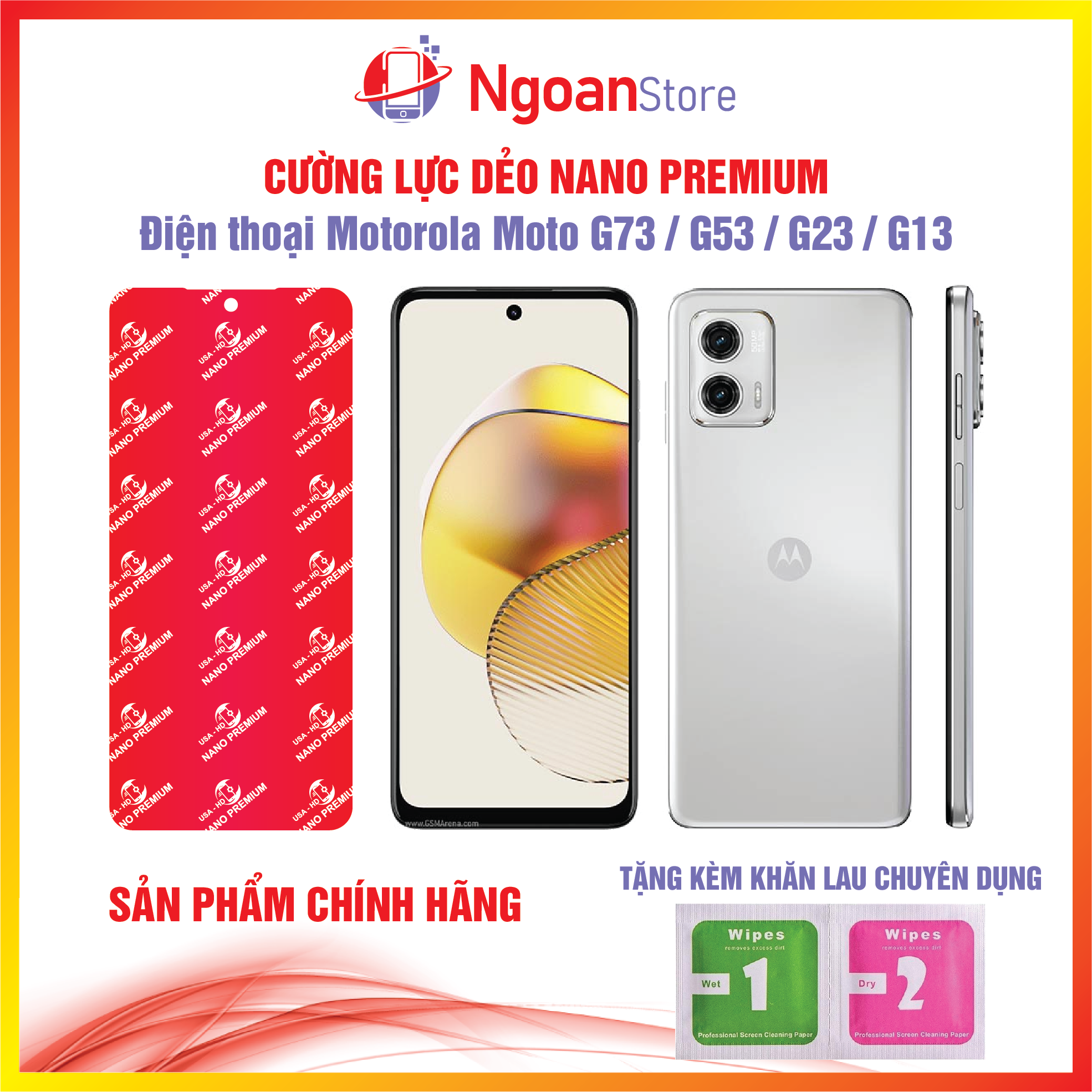 Cường lực dẻo Nano cho Điện thoại Motorola Moto G73 / G53 / G23 / G13 - Ngoan Store