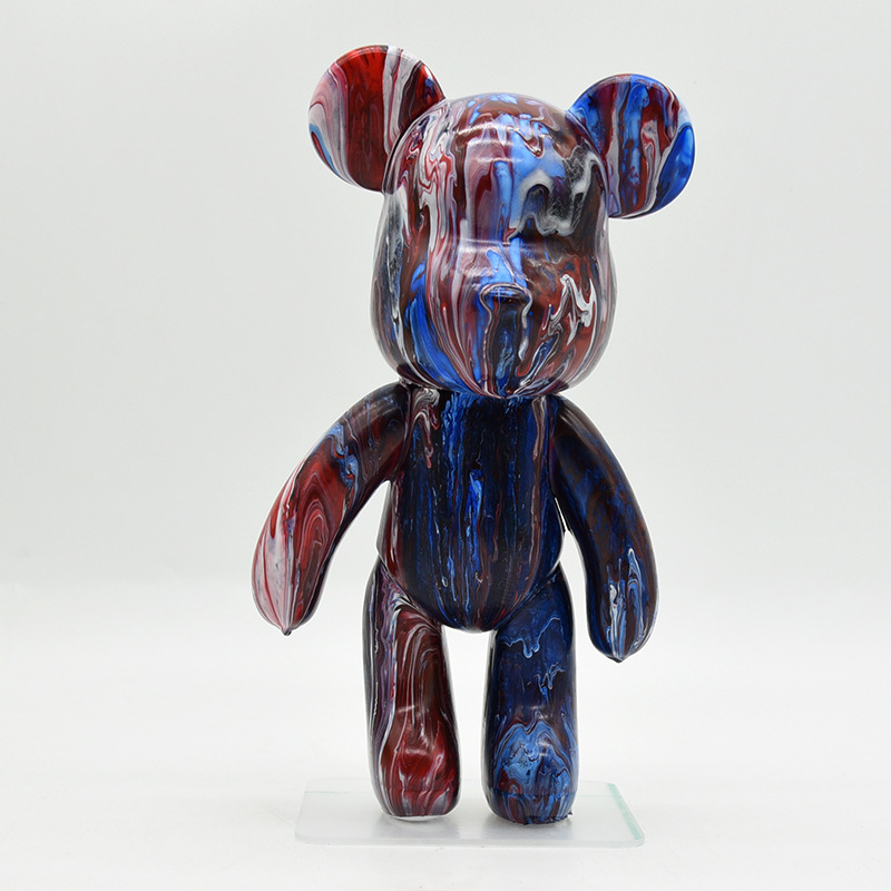 Set DIY đổ màu Acrylic pouring gấu bạo lực Bearbrick tự làm móc chìa khóa thủ công handmade quà tặng cho người yêu