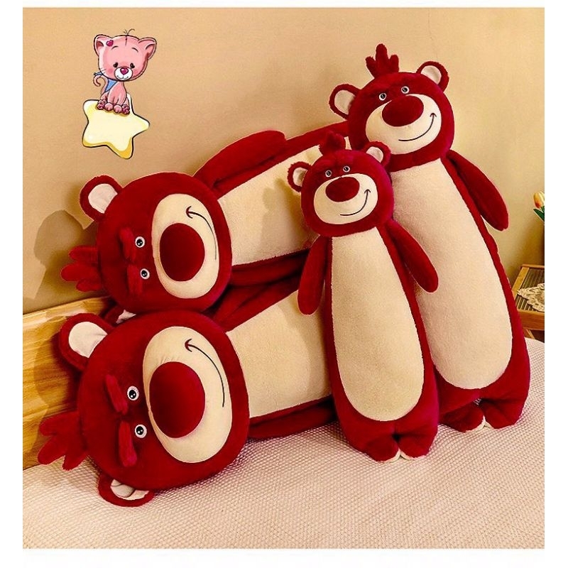 Gối Ôm Gấu Dâu Luxo Béo Mũm Mĩm Siêu Mềm Mượt