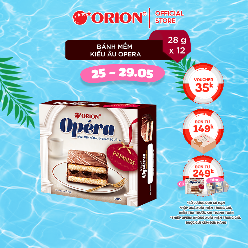 Hộp 12 gói Bánh mềm kiểu Âu OPERA Orion 336g (28g x 12 gói/hộp)