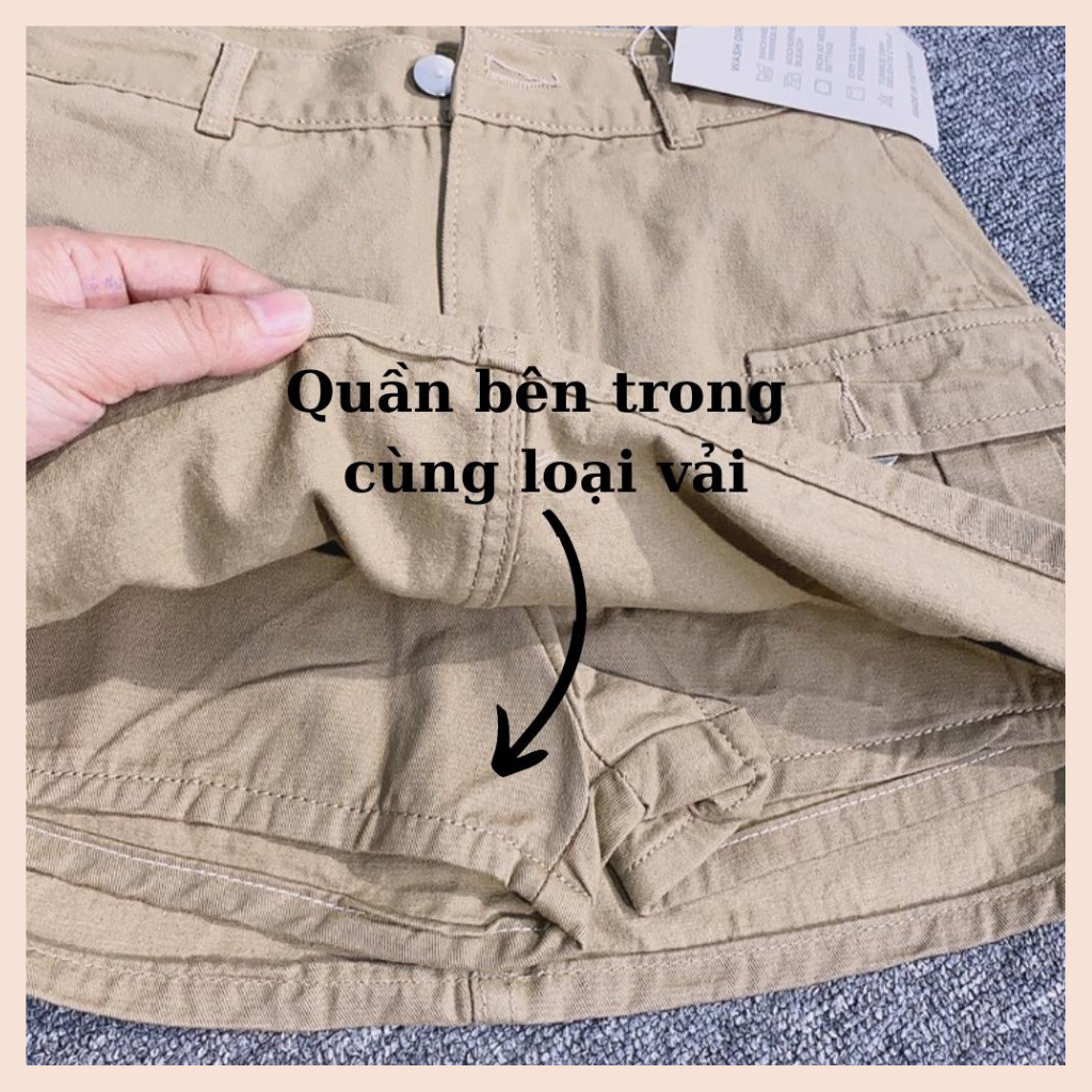 Chân váy ngắn túi hộp, quần váy jean kaki, chân váy bò ngắn có quần trong siêu xinh