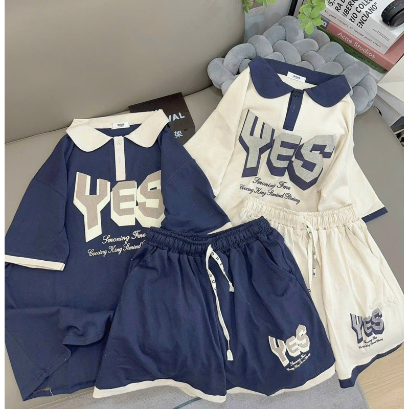 Set Bộ Thun Tici Áo Phông Tay Ngắn Chữ Hotreen + Quần Short Đùi