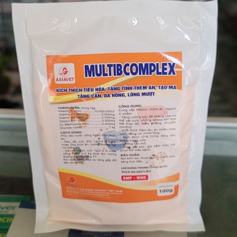 Gói Multibcomplex 100g kích thích thèm ăn, tiêu hóa tốt, tăng sức đề kháng cho thú cưng