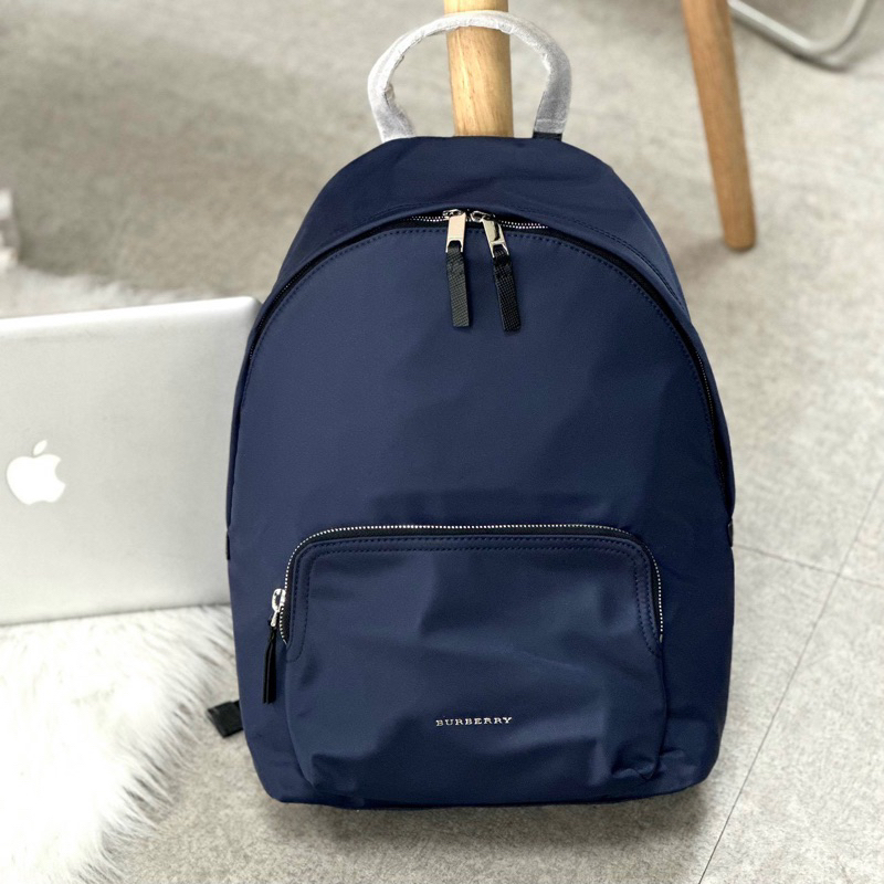 Ba lô nam Burberry da thật pha vải chống nước, kiểu dáng thời trang, có ngăn chống shock laptop