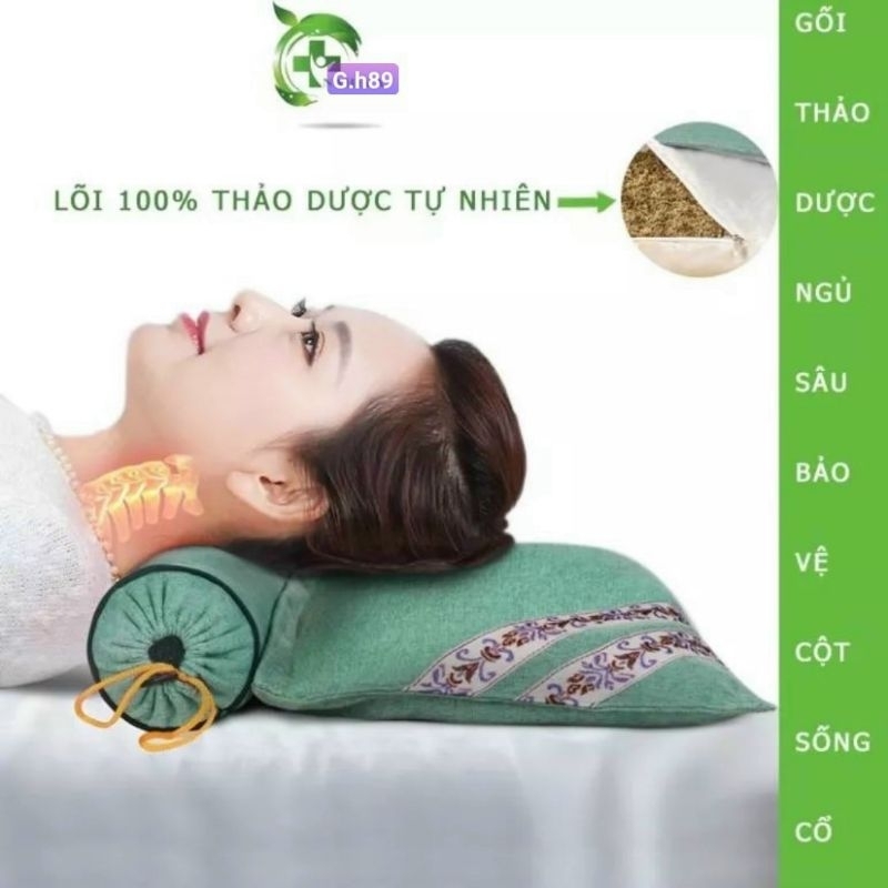 gối thảo dược ngải cứu gối massa, gối ngủ sâu gối ngủ ngon sâu giấc, gối ngủ kê cổ.